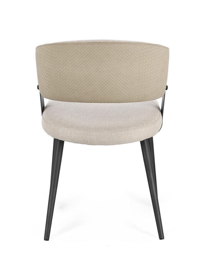 Scaun Dining Tapițat Textil Bej, Romy Natural Bizzotto - Imagine 5