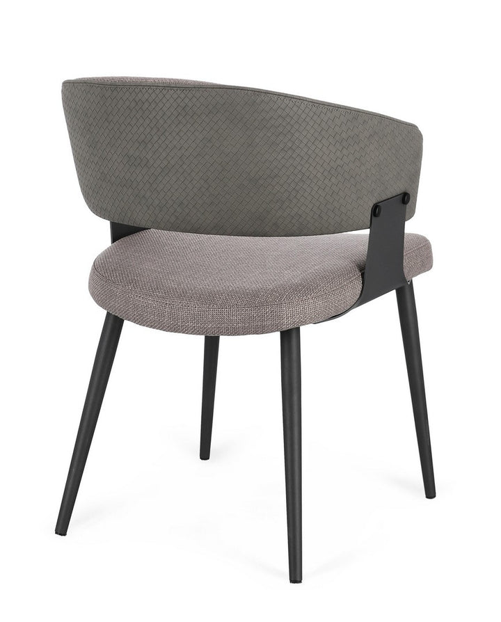 Scaun Dining Tapițat Textil Gri, Romy Grey Bizzotto - Imagine 2