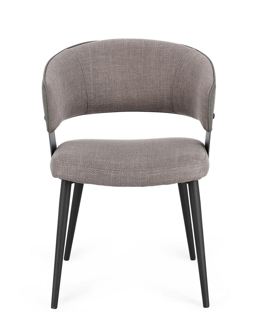 Scaun Dining Tapițat Textil Gri, Romy Grey Bizzotto - Imagine 4