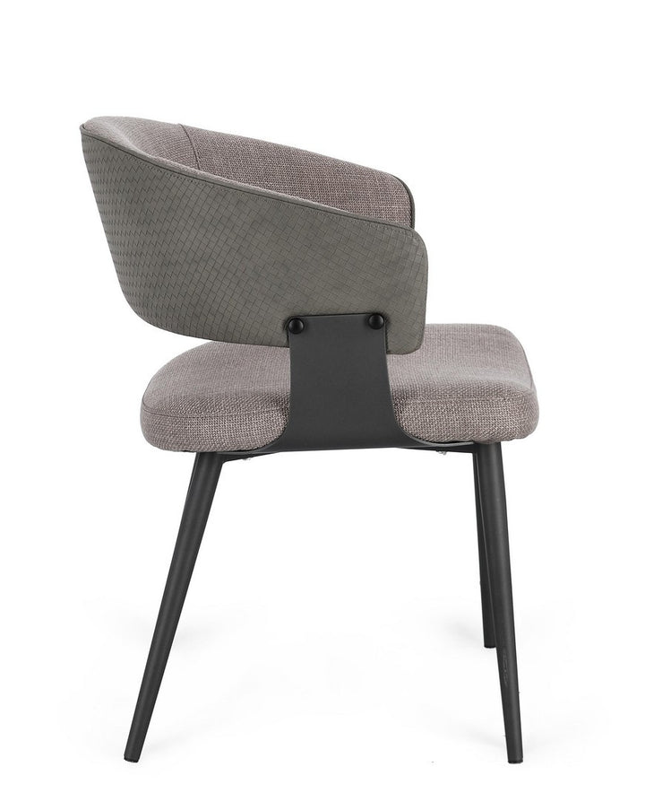 Scaun Dining Tapițat Textil Gri, Romy Grey Bizzotto - Imagine 6