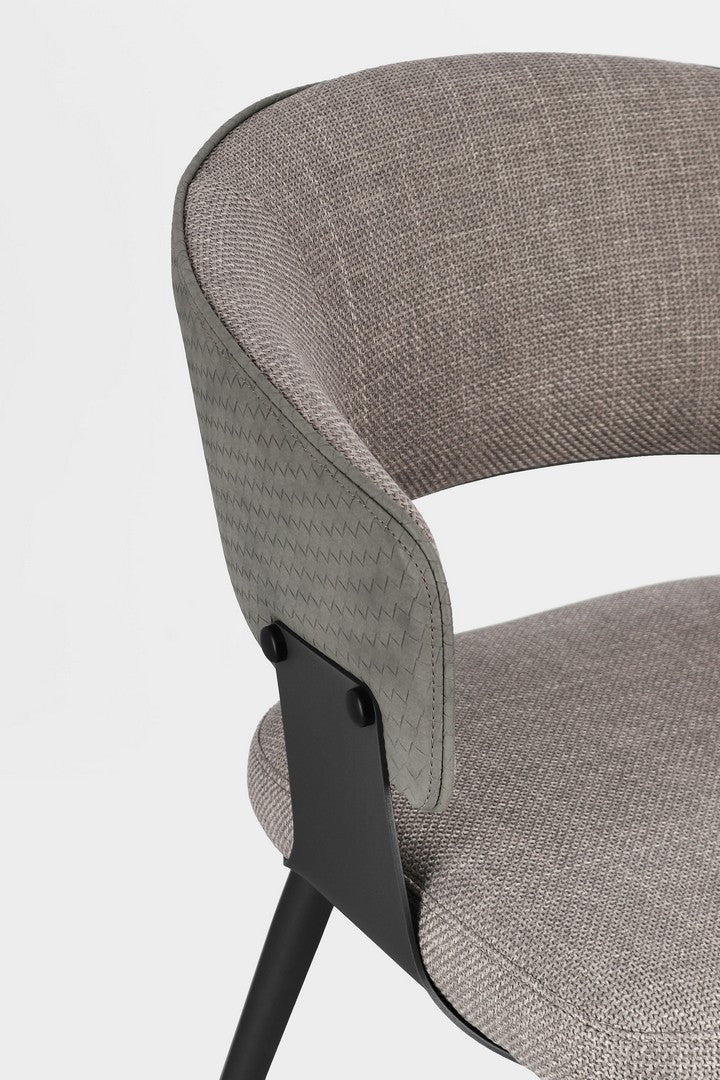Scaun Dining Tapițat Textil Gri, Romy Grey Bizzotto - Imagine 7