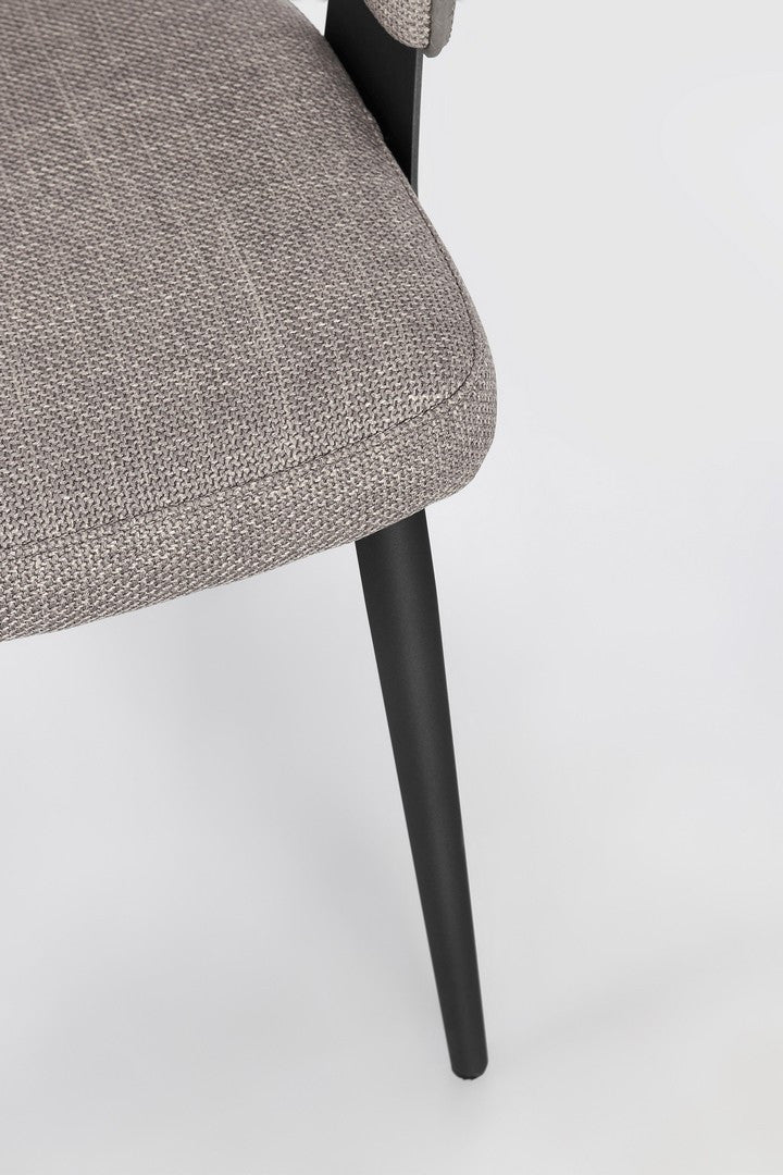 Scaun Dining Tapițat Textil Gri, Romy Grey Bizzotto - Imagine 8