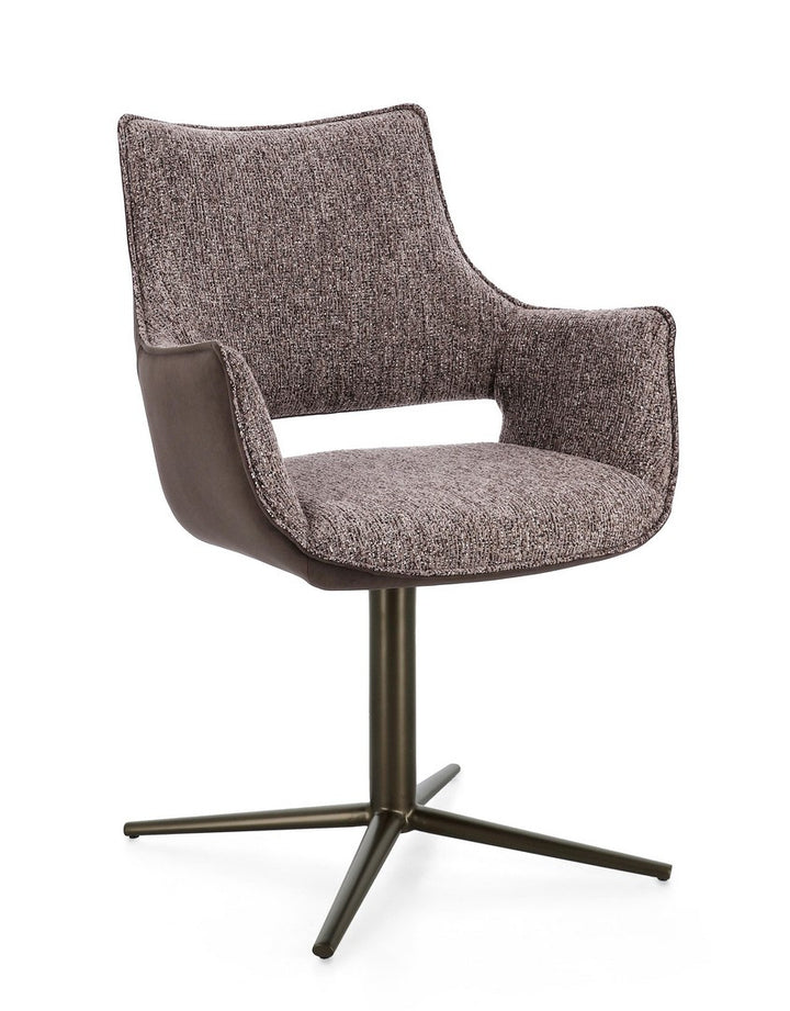 Scaun Birou Rotativ Tapițat Textil Gri, Adellinde Ebony Bizzotto - Imagine 1