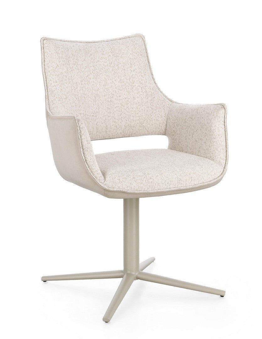 Scaun Birou Rotativ Tapițat Textil Sand, Adellinde Bizzotto - Imagine 1