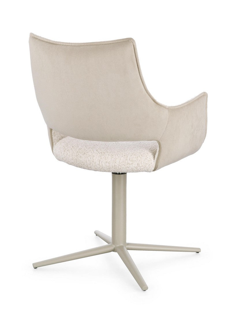 Scaun Birou Rotativ Tapițat Textil Sand, Adellinde Bizzotto - Imagine 2