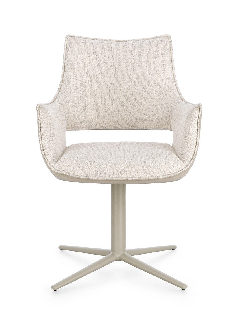 Scaun Birou Rotativ Tapițat Textil Sand, Adellinde Bizzotto - Imagine 3