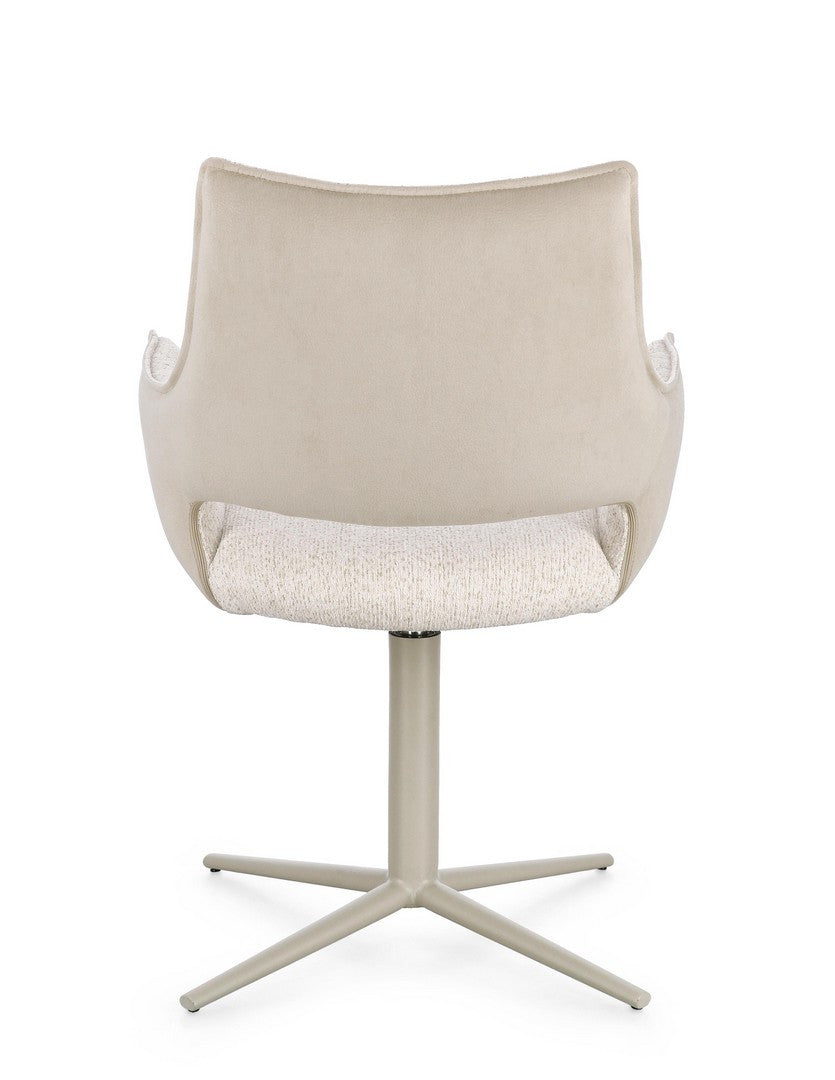 Scaun Birou Rotativ Tapițat Textil Sand, Adellinde Bizzotto - Imagine 4