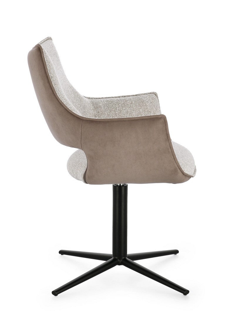 Scaun Birou Rotativ Tapițat Textil Bej, Adellinde Bizzotto - Imagine 5