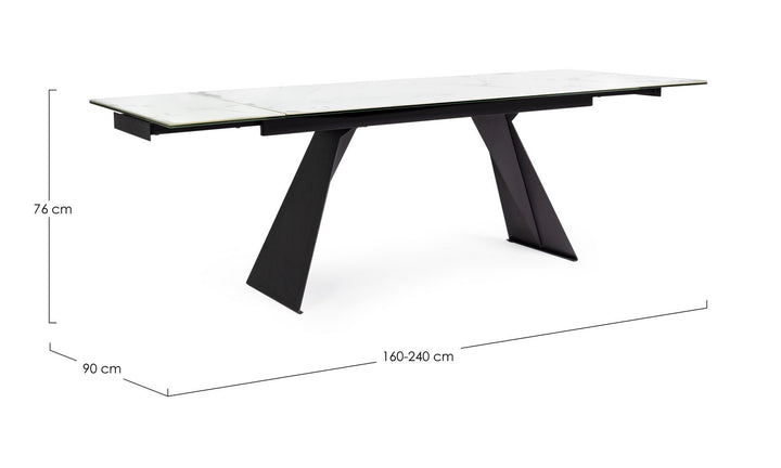 Masă Extensibilă Modernă Ceramică Albă, Blazar Bizzotto - Imagine 3