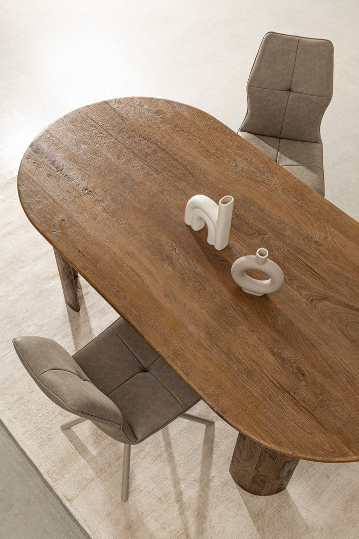 Scaun Dining Tapițat Piele Ecologică Gri, Kepler Taupe Bizzotto - Imagine 8