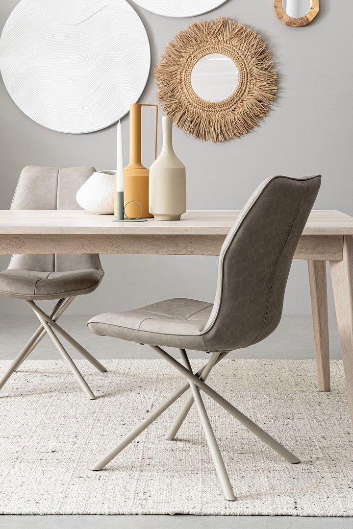 Scaun Dining Tapițat Piele Ecologică Gri, Kepler Taupe Bizzotto - Imagine 10