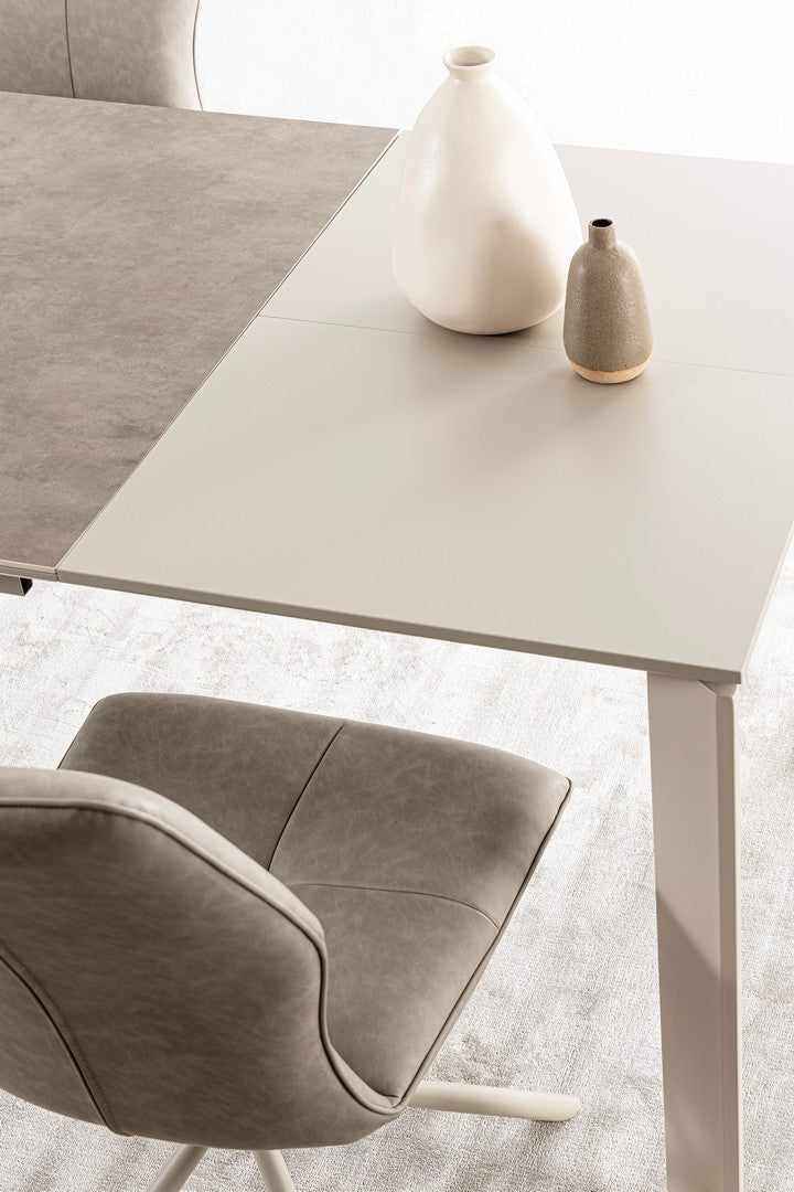 Scaun Dining Tapițat Piele Ecologică Gri, Kepler Taupe Bizzotto - Imagine 11