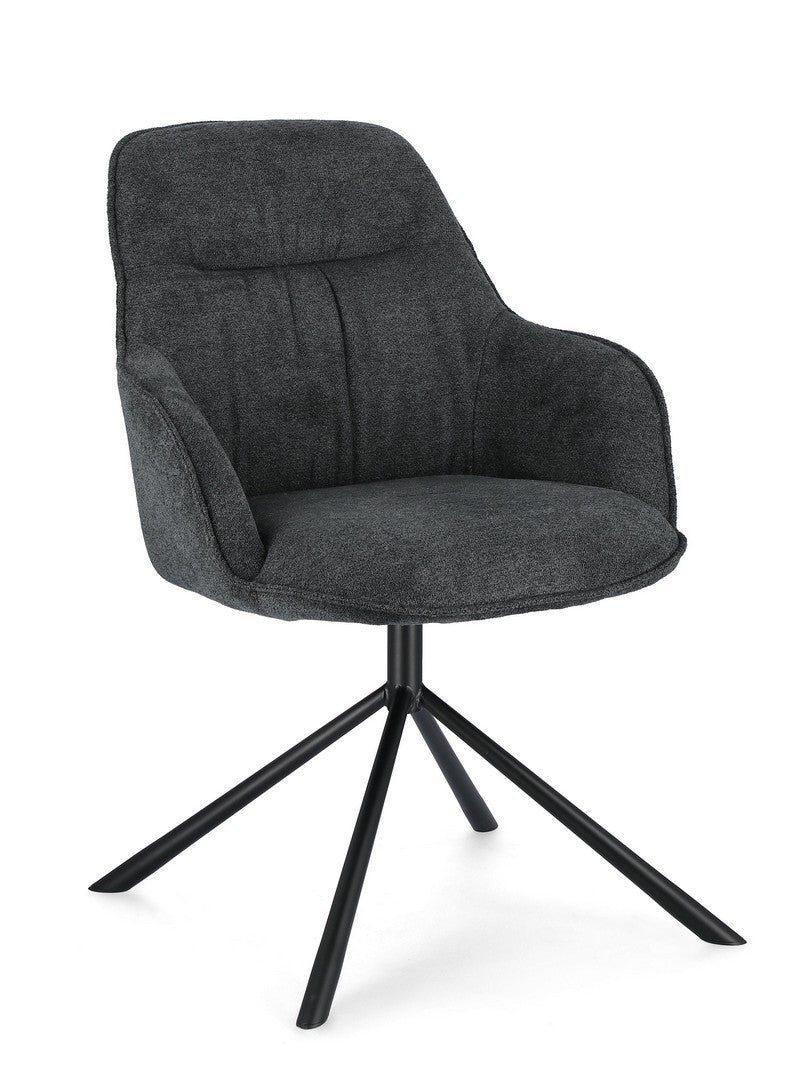 Scaun Birou Rotativ Tapițat Textil Gri, Grant Dark Bizzotto - Imagine 1