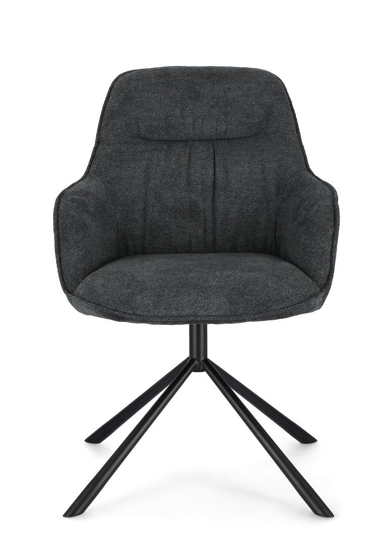 Scaun Birou Rotativ Tapițat Textil Gri, Grant Dark Bizzotto - Imagine 3