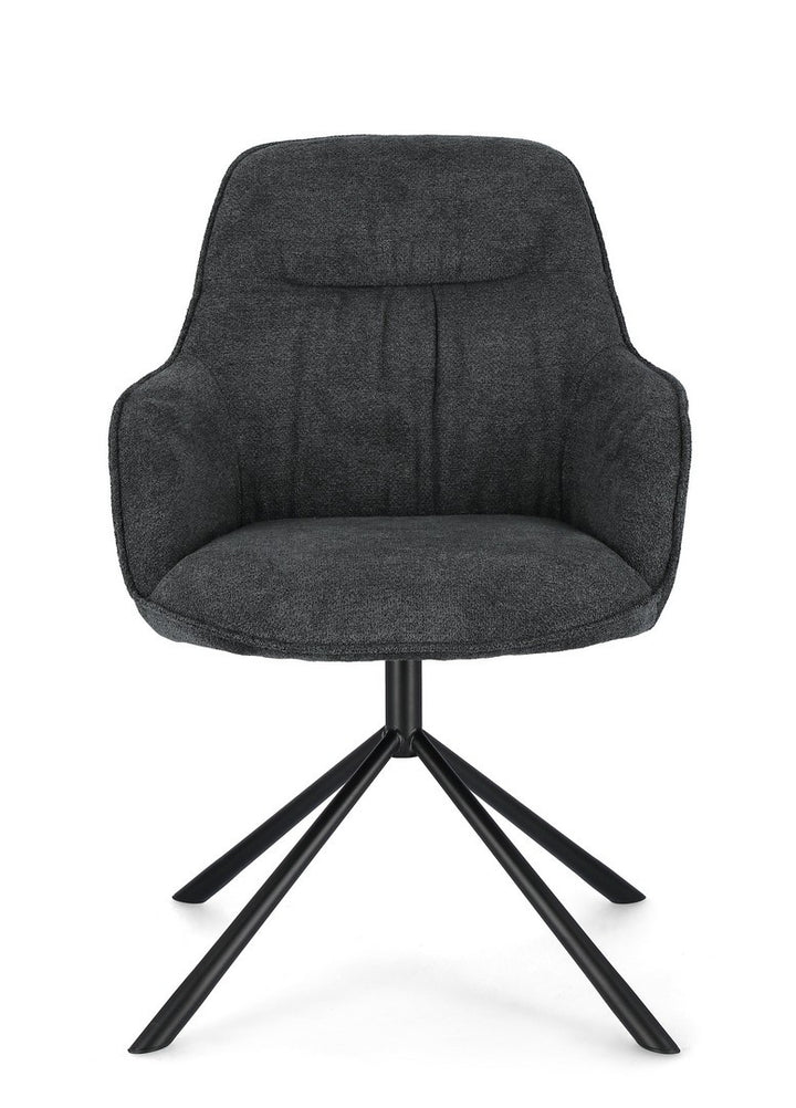 Scaun Birou Rotativ Tapițat Textil Gri, Grant Dark Bizzotto - Imagine 3