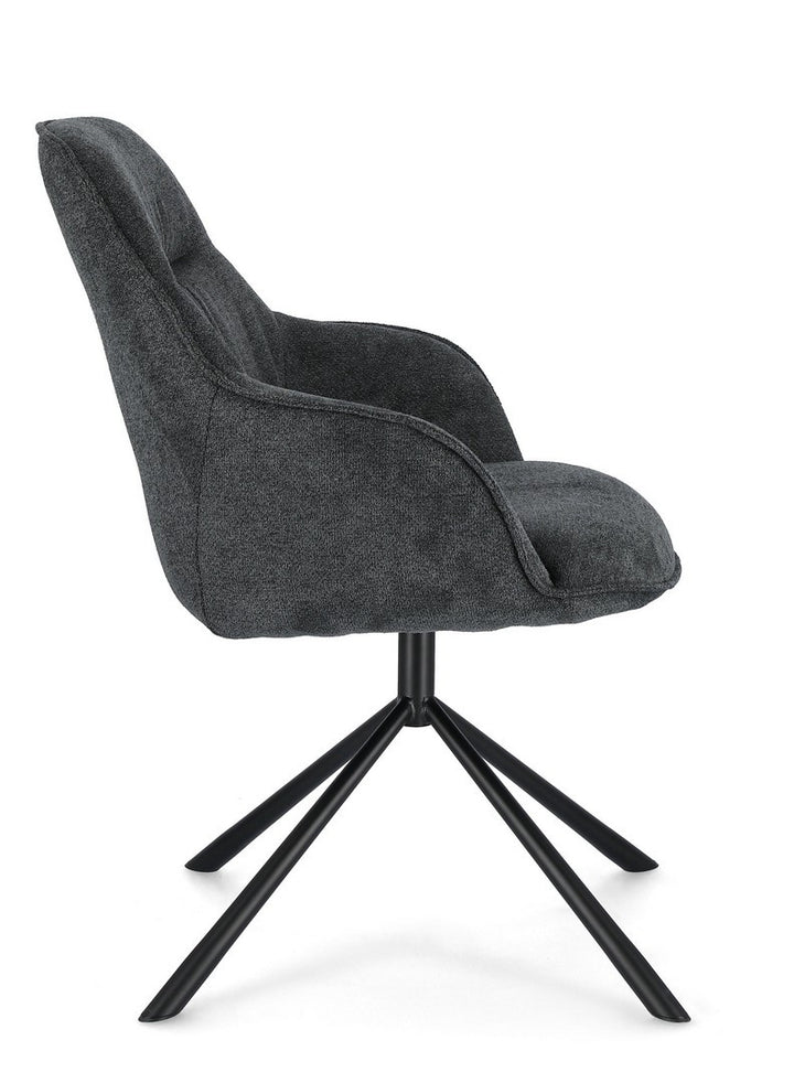 Scaun Birou Rotativ Tapițat Textil Gri, Grant Dark Bizzotto - Imagine 5