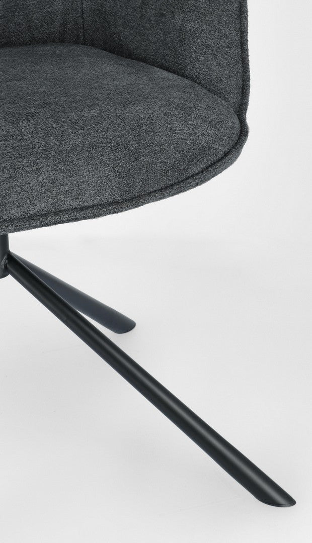 Scaun Birou Rotativ Tapițat Textil Gri, Grant Dark Bizzotto - Imagine 7