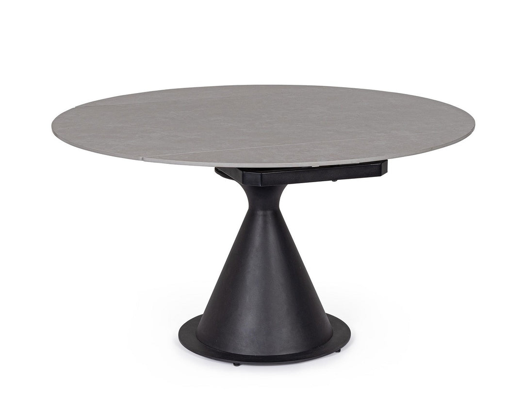 Masă Extensibilă Rotundă Gri Marmură, Jonni Black Bizzotto - Imagine 1
