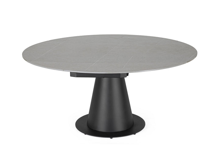 Masă Extensibilă Rotundă Cu Blat Porțelan Efect Marmură, Jami Black Bizzotto - Imagine 4