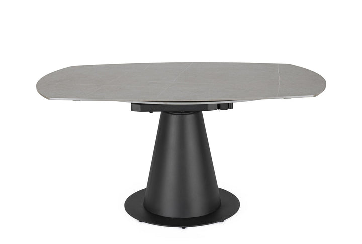 Masă Extensibilă Rotundă Cu Blat Porțelan Efect Marmură, Jami Black Bizzotto - Imagine 5