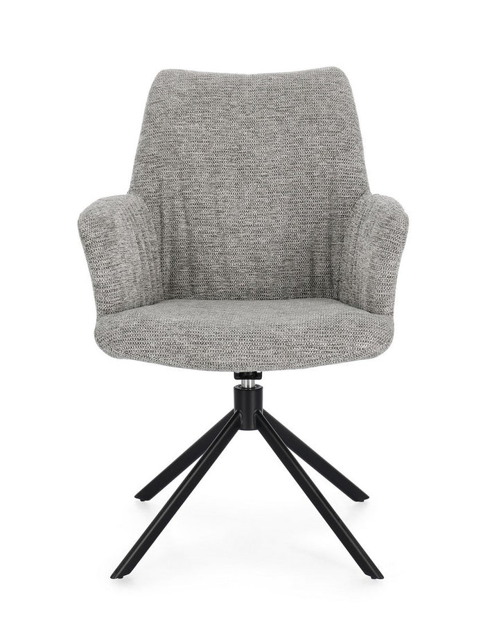 Scaun Birou Rotativ Tapițat Textil Gri, Alexander Grey Ash Bizzotto - Imagine 3