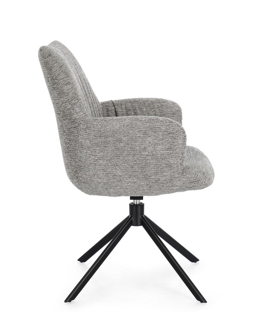 Scaun Birou Rotativ Tapițat Textil Gri, Alexander Grey Ash Bizzotto - Imagine 5