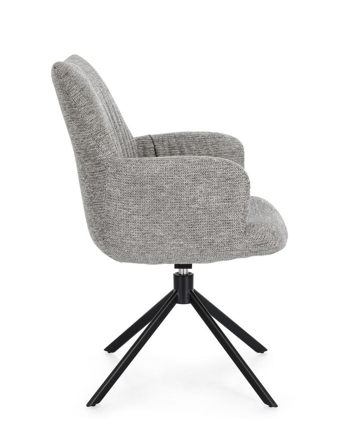 Scaun Birou Rotativ Tapițat Textil Gri, Alexander Grey Ash Bizzotto - Imagine 5