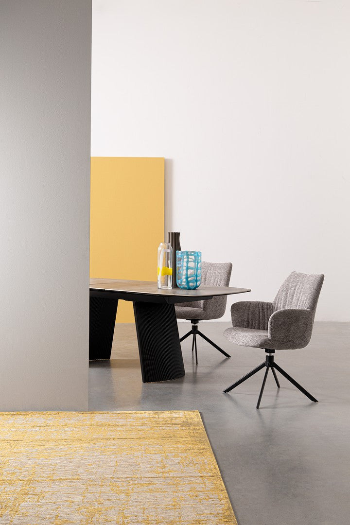 Scaun Birou Rotativ Tapițat Textil Gri, Alexander Grey Ash Bizzotto - Imagine 8