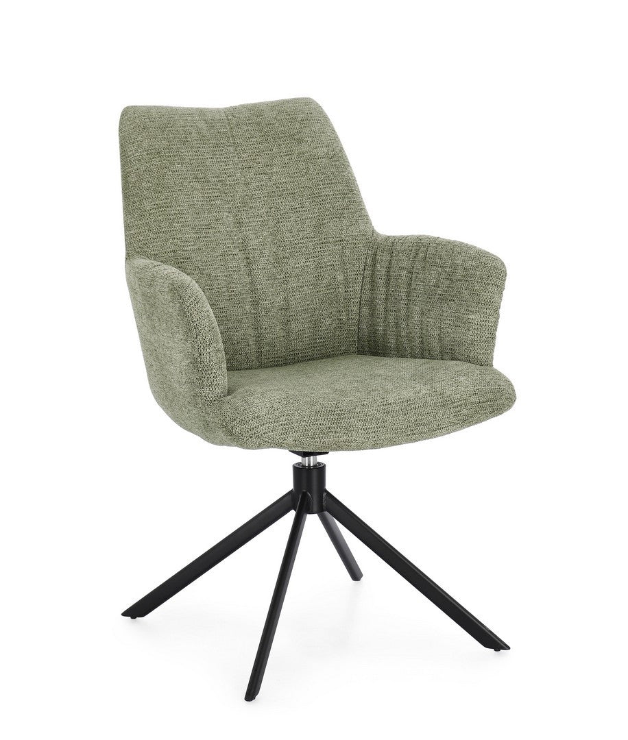 Scaun Birou Rotativ Tapițat Textil Verde, Alexander Olive Bizzotto - Imagine 1