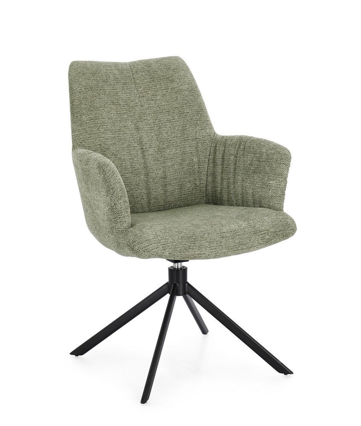 Scaun Birou Rotativ Tapițat Textil Verde, Alexander Olive Bizzotto - Imagine 1