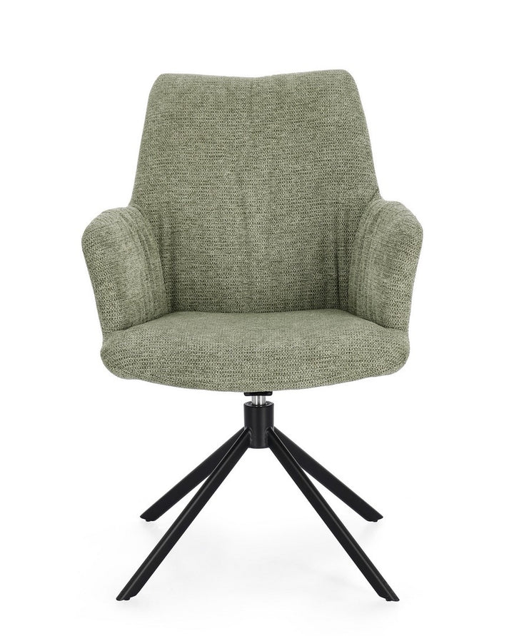 Scaun Birou Rotativ Tapițat Textil Verde, Alexander Olive Bizzotto - Imagine 3