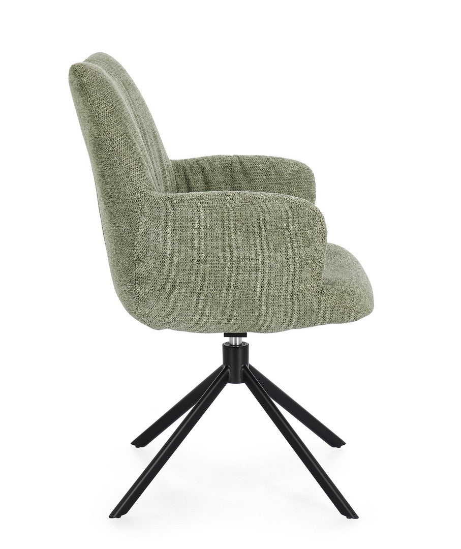 Scaun Birou Rotativ Tapițat Textil Verde, Alexander Olive Bizzotto - Imagine 5