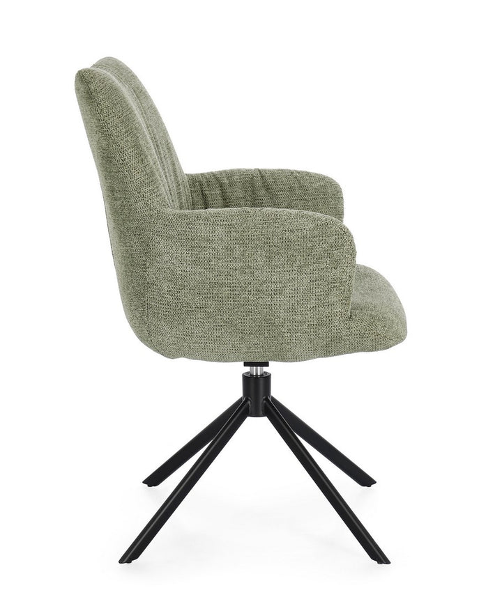 Scaun Birou Rotativ Tapițat Textil Verde, Alexander Olive Bizzotto - Imagine 5