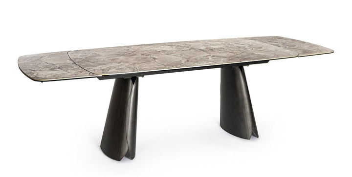 Masă Extensibilă Ceramică Gri Lucios, Cile Nordic Bizzotto - Imagine 1