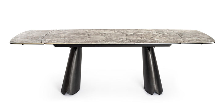 Masă Extensibilă Ceramică Gri Lucios, Cile Nordic Bizzotto - Imagine 4