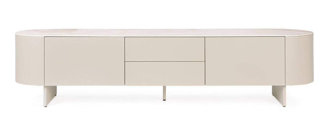 Comodă TV Bej Modernă Cu Ceramică Onyx, Bizzotto - Imagine 2