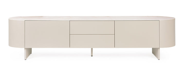 Comodă TV Bej Modernă Cu Ceramică Onyx, Bizzotto - Imagine 2
