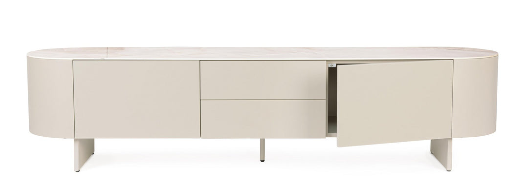 Comodă TV Bej Modernă Cu Ceramică Onyx, Bizzotto - Imagine 7