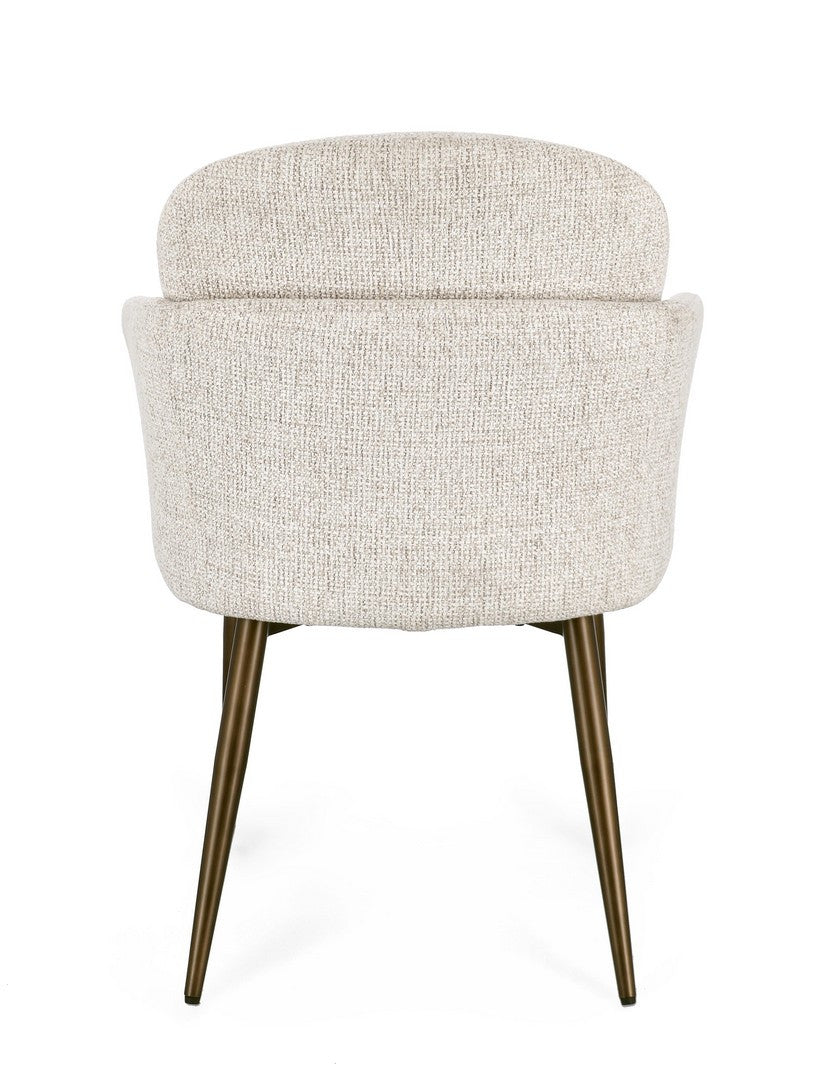 Scaun Dining Tapițat Textil Bej, Ercilla Bizzotto - Imagine 4