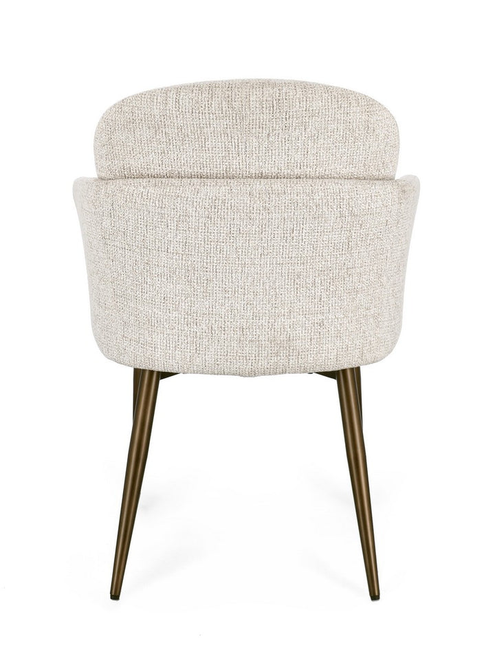 Scaun Dining Tapițat Textil Bej, Ercilla Bizzotto - Imagine 4