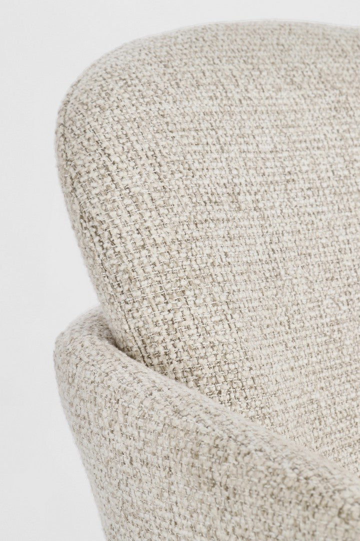 Scaun Dining Tapițat Textil Bej, Ercilla Bizzotto - Imagine 6