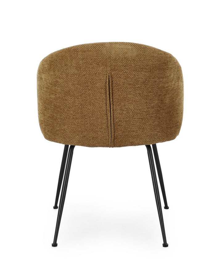 Scaun Dining Tapițat Textil Ocru, Geisen Bizzotto - Imagine 5
