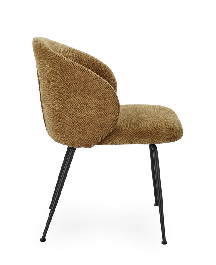 Scaun Dining Tapițat Textil Ocru, Geisen Bizzotto - Imagine 6