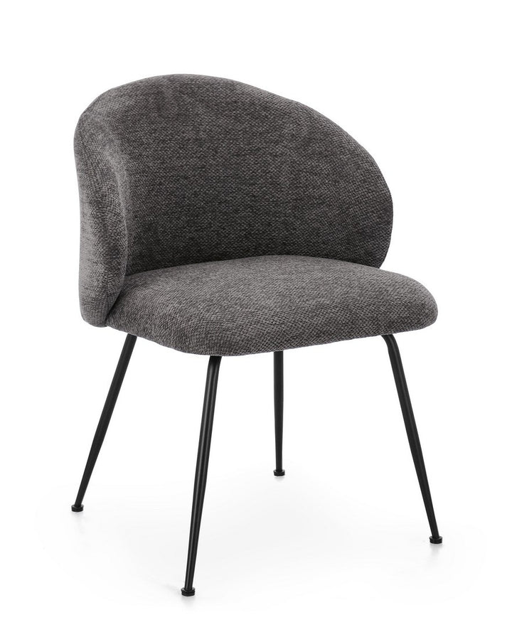 Scaun Dining Tapițat Textil Gri, Geisen Bizzotto - Imagine 1