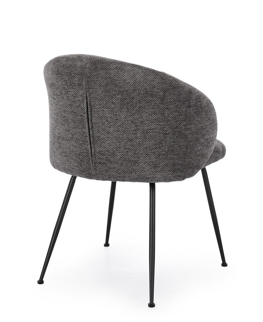 Scaun Dining Tapițat Textil Gri, Geisen Bizzotto - Imagine 2