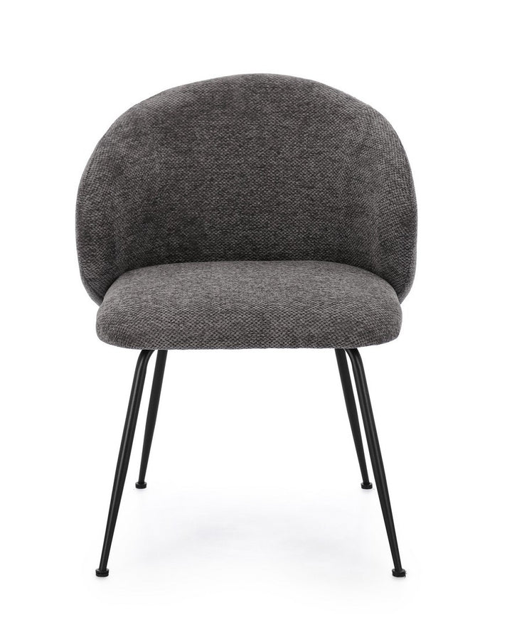 Scaun Dining Tapițat Textil Gri, Geisen Bizzotto - Imagine 4