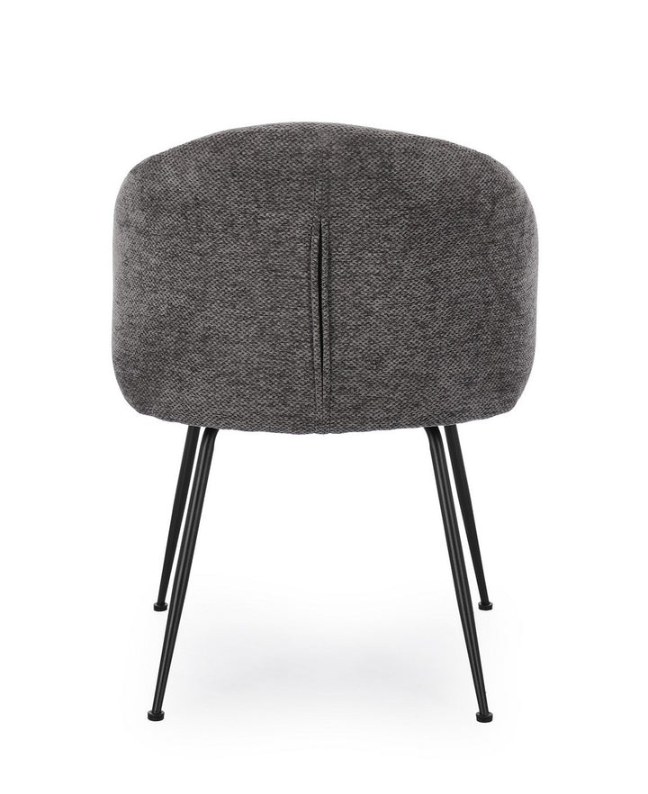 Scaun Dining Tapițat Textil Gri, Geisen Bizzotto - Imagine 5