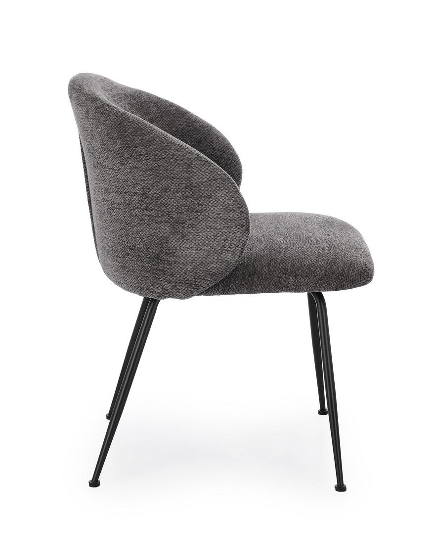 Scaun Dining Tapițat Textil Gri, Geisen Bizzotto - Imagine 6