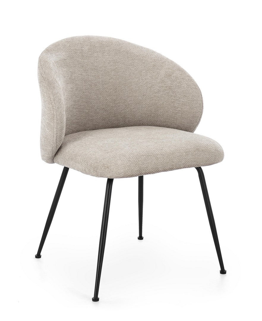 Scaun Dining Tapițat Textil Gri, Geisen Bizzotto - Imagine 1