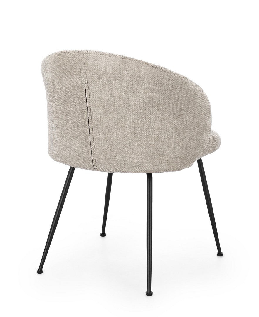 Scaun Dining Tapițat Textil Gri, Geisen Bizzotto - Imagine 2